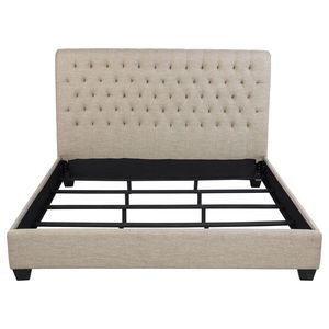 Farina d'avena di rame imbottito letto King pannello orientale letto elegante e resistente con rivestimento comodo - Product Image 4