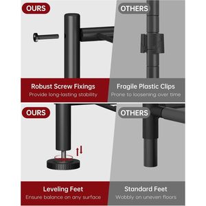 Paquete de 2 estanterías organizadoras de metal de 3 niveles, estantería de almacenamiento delgada con patas ajustables para cocina, lavandería y garaje - Product Image 4