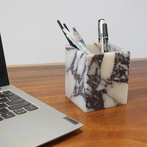 Nawgnail Calacatta Viola Marble Toothbrush <b>Holders</b> for Bathroom, Natural Marble Canisters, <b>Makeup</b> Brush <b>Holder</b> Countertop - Product Image 3