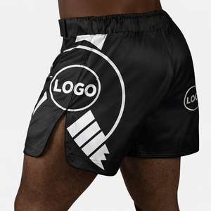 กางเกงชกมวย MMA แบบสั่งทำพิเศษ ความยาวครึ่งต้นขา แบบไฮบริด สำหรับคิกบ็อกซิ่ง มวยไทย ผ้าสเตรช สำหรับการฝึกซ้อมและการต่อสู้ในยิม ผลิตโดยผู้ผลิต OEM - Product Image 6