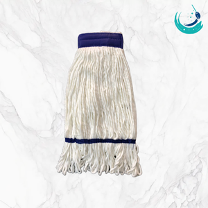 KSR High Quality Cotton Bleach White Yarn Kentucky <b>Mop</b> Heads with 2" Colour Top Band for Floor <b>Cleaning</b> System Looped End - Product Image 1