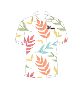 เสื้อโปโลพิมพ์ลายใบไม้เขตร้อนสำหรับผู้ชาย พิมพ์ลายทั่วตัว แขนสั้น สไตล์ลำลอง เหมาะสำหรับเล่นกอล์ฟ - Product Image 2