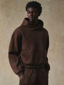 Ensemble sweat à capuche et pantalon de survêtement unisexe streetwear, couleur unie imprimée, léger, respirant, polyester/nylon, grandes tailles, logo avant - Product Image 2