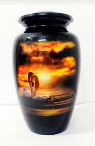 Modern Handmade Metal Adult Cremation Urn for Human Ashes | Customizable Capacity Funeral <b>Memorial</b> Tabletop <b>Vase</b> Wholesale - Product Image 5