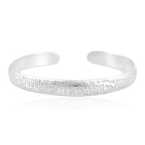 <b>Silver</b> Mountain Minimalist Vintage Textured Dot Open <b>Cuff</b> Sterling <b>Silver</b> <b>Bracelet</b> Matte Finish Smooth Rounded Inner Edges for - Product Image 4