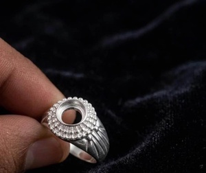 Anillo de Plata de Ley 925 de 7mm con Engaste Redondo para Cabujón, Anillo en Blanco para Fabricación de Joyas DIY, Compromiso, Aniversario - Product Image 1