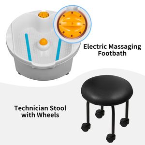 Sedia da Pedicure Spa regolabile con massaggio a bolle e pediluvio idraulico con pediluvio nero - Product Image 5