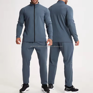 Conjunto Deportivo Personalizado para Hombre con Cremallera Completa, Pantalón y Chaqueta con Patrón Sólido, 100% Poliéster, Ligero, Cuello Redondo, para Gimnasio, Fútbol, Verano - Product Image 2