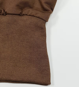 Sudadera con Capucha Corta Marrón al por Mayor 2026, Ajustada, de Manga Larga, Color Sólido, Informal, de Algodón Tejido, Unisex, para Otoño - Product Image 4