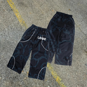 Ensemble coupe-vent sur mesure léger et réfléchissant avec veste zippée en nylon, survêtement streetwear à rayures pour homme - Product Image 3