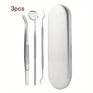 Kit de Soins Dentaires Professionnel Manuel - Nettoyeur de Langue et Outils Dentaires en Acier Inoxydable avec Poignée Ergonomique, Miroir Buccal et Étui de Voyage - Product Image 2