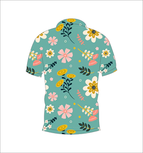 Polo à manches courtes pour hommes, imprimé floral bleu sarcelle, décontracté, mode été, t-shirt de golf - Product Image 5
