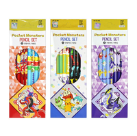 Juego de Lápices Pokémon, 8 Piezas, Mina Negra, Caja de 12, Grafito Coreano para Niños, Anime Escolar, AB0178