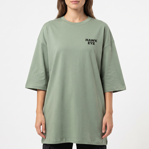 T-shirt oversize vierge pour femme en coton peigné, style streetwear, impression de logo personnalisé, vêtements décontractés, fabricant - Product Image 1