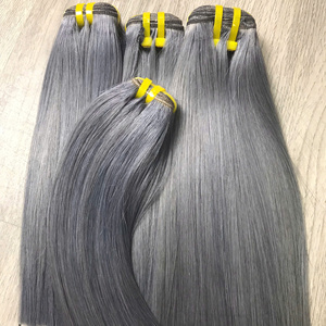 วิกผม100% สั้นของมนุษย์แท้จากเวียดนามชุดผมต่อแบบตรงมีสีเทา - Product Image 5
