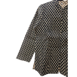 Indian Handmade Vintage Block Printed Cotton <b>Quilted</b> Jacket Women Unique Design Stripe Best Quality Soft <b>Winter</b> Linen Button - Product Image 2