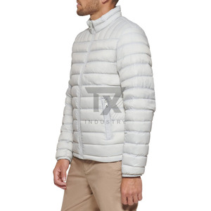 Veste d'hiver rembourrée en duvet noir en polyester avec logo personnalisé pour hommes - Product Image 6