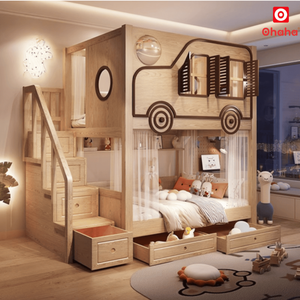 Cama litera inteligente premium Ohaha con diseño de coche para niños - GTTM045 - Product Image 1