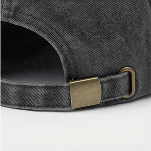 Casquette de baseball gris foncé à 6 panneaux avec logo circulaire brodé sur le panneau avant, réglable, unisexe, décontractée - Product Image 6