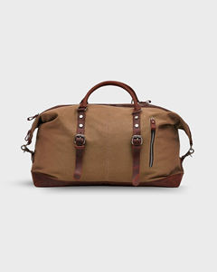 Bolsa de Viaje Retro de Lona y Cuero, Impermeable, Bolsa de Fin de Semana, Bolsa de Equipaje, Venta al Por Mayor LCTB-0019 - Product Image 2