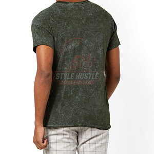 Camiseta de hombre transpirable de algodón 100% ligera con estampado y lavado ácido, de corte holgado, estilo urbano, superventas - Product Image 3