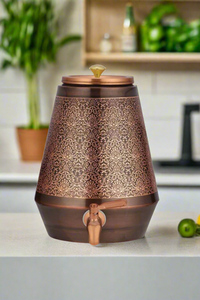Couvre-distributeur d'eau artisanal moderne en cuivre écologique de qualité supérieure Unicorn Handicrafts pour bureau, maison, hôtel, restaurant Uttar - Product Image 1