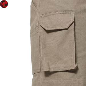 Pantalones Cortos Cargo para Hombre, Color Caqui, Tejido, Cierre de Cremallera, Secado Rápido, Múltiples Bolsillos, Cintura Media, Casuales y Utilitarios - Product Image 3