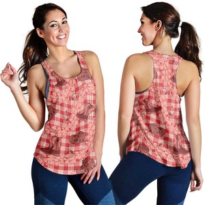 Camiseta sin mangas de poliéster para mujer con estampado floral a cuadros, cuello redondo, transpirable, de punto, con estampado digital, estilo casual y adornos de cintas. - Product Image 1