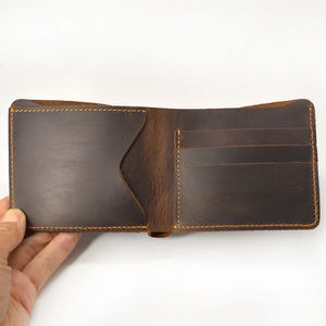 Wholesale Low MOQ Customized <b>Waterproof</b> Leather <b>Wallet</b> with Zipper Closure and Nylon Lining-High Quality Men's Fashion <b>Wallet</b> - Product Image 1