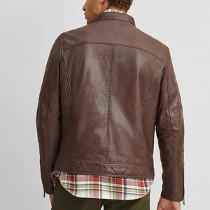 <b>Long</b> Sleeve Eco-Friendly Anti-Bacterial Winter Casual Quick Dry Breathable OEM Service Custom <b>Men's</b> Leather <b>Jacket</b> Front Logo - Product Image 2