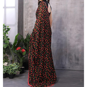 Sari para Mujer, Ropa Tradicional India, Diseño Elegante y Drapeado, Tela Suave y Ligera, Prenda Étnica Hermosa para Bodas - Product Image 5