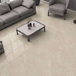 กระเบื้องปูพื้นลายหินอ่อนสีเบจ ขนาด 600x1200 มม. กระเบื้องพอร์ซเลนขนาดใหญ่ สำหรับปูพื้นห้องนั่งเล่นสไตล์โมเดิร์น - Product Image 1