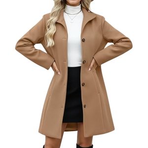 Premium Quality <b>Navy</b> Polyester Custom Double Breasted <b>Belted</b> Longline Casual <b>Women</b> Trench Outerwear Coats - Product Image 4
