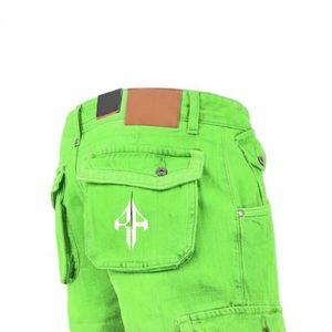 Pantalones Cortos de Mezclilla para Hombre, de Alta Calidad, con Estampado de Serigrafía, Estilo Jeans, de Pierna Ancha, Material Spandex/Poliéster - Product Image 3