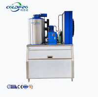 Machine à glace en flocons industrielle COLDPRO 3 tonnes/jour, en acier inoxydable 304, fabrication de glace en flocons, conception personnalisée CE pour les produits de la mer