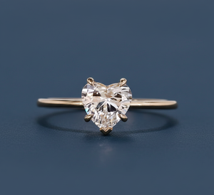 Anillo de Diamante Cultivado en Laboratorio de 1 Quilate, Corte Corazón, VVS2, Color F, Certificado IGI, Oro Amarillo, Anillo de Compromiso, Joyería Personalizada al por Mayor - Product Image 2