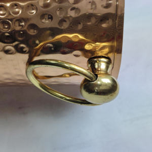 Seau à glace en cuivre martelé à double paroi avec poignées en laiton massif, refroidisseur de champagne et de vin en métal isolé - Product Image 4