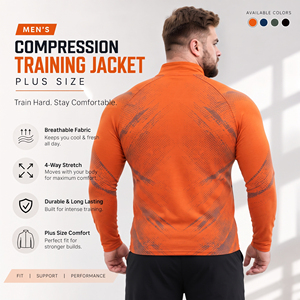 Men Plus Size Sportswear Training <b>Jackets</b> High Compression Yoga <b>Jacket</b> Quick Dry Gym Wear Full Zipper Men Printed Running <b>Jacket</b> - Product Image 2
