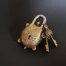 Candado de Latón con Forma de Tortuga, Estilo Vintage, Candado de Seguridad con 2 Llaves para Decoración del Hogar, Uso Coleccionable - Product Image 2