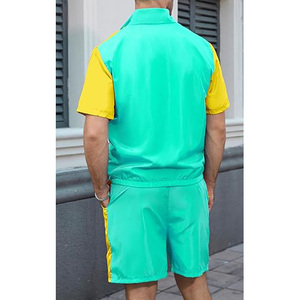 Men's Custom Logo Solid Windbreaker Two-Piece Heavyweight Sweat Shorts Jacket <b>Set</b> Summer Eco-Friendly Casual Breathable - Product Image 4