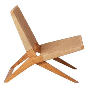 Fauteuil de relaxation Lawit artisanal haut de gamme, construction en teck de qualité supérieure, tressage en rotin écologique, fauteuil lounge à profil bas - Product Image 1