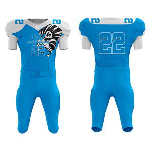 Tenue d'entraînement de football américain personnalisée OEM/ODM, col en V, sublimée, respirante, 100 % polyester, avec nom d'équipe personnalisé - Product Image 1