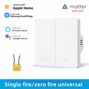 Interruptor de Luz Inteligente Zigbee / Matter, Requiere Cable Neutro o Sin Cable Neutro, Interruptor de Pared Universal de 1/2/3 Botones con Aplicación Tuya / Apple - Product Image 3