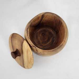 Classic Wooden <b>Jar</b> with Lid 250mL Round Capacity Eco-Friendly Food Container <b>for</b> <b>Kitchen</b> Counter <b>Storage</b> - Product Image 6