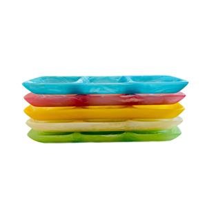 Bandeja Decorativa Multifuncional Ovalada con Patrón Abstracto de Frutas en Resina, Diseño Moderno y Lujoso, Empaque Individual con Asa - Product Image 1
