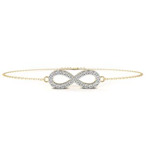 Elegant <b>Infinity</b> Design Womens 14K 18K Gold Lab Grown Diamond IGI Certified Adjustable Chain Bracelet Brilliant Cut Trendy Fine - Product Image 2
