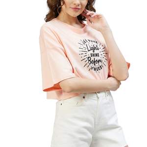 Nouveau T-shirt court graphique pour femme, imprimé sur mesure, en coton, coupe oversize, manches courtes, décontracté, été, vente en gros OEM - Product Image 2