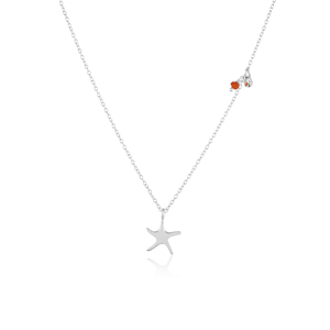 สร้อยคอรูปปลาดาว |   สร้อยคอจี้รูปดาวทะเลประดับพลอยเงินแท้ 925 - Product Image 1