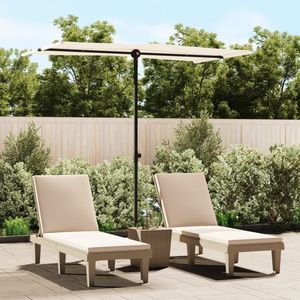 Sombrilla de Jardín Giratoria Mediana de Aluminio Blanco Arena con Base para Patio - Product Image 1