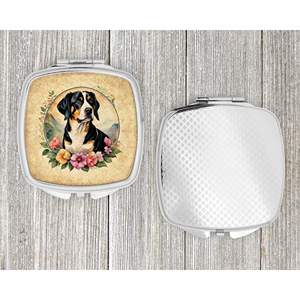 Entlebucher Mountain Dog Flowers Miroir de maquillage compact pliable pour femmes Miroir de poche décoratif de voyage Idées cadeaux pour - Product Image 4